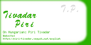 tivadar piri business card